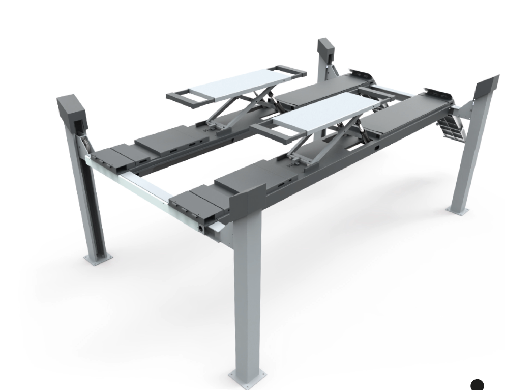 4-pelarlyft Protools 5 ton, inbyggd saxlyft & ramper